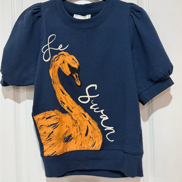 Maeve Puff Sleeve Midnight Swan Pullover Small - never worn New - Picture 3 of 4